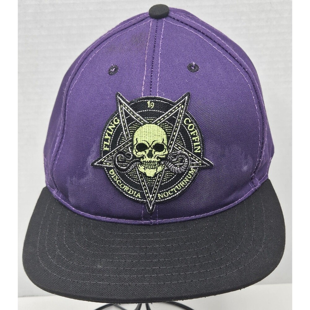 Flying Coffin Black Hat Snapback Purple Black Y2k